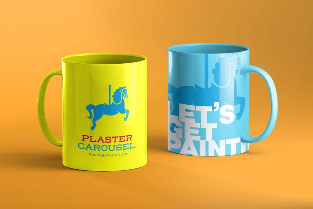 Graphic design for Plaster Carousel on mugs